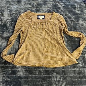 Maeve Square neck Striped Long sleeve Top